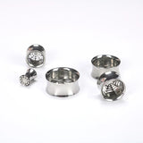 Spider Web Ear Expander Stainless Steel Double Flared Ear Plug Tunnel Earrings