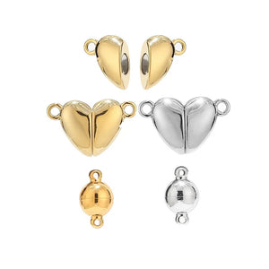 2pc Stainless Steel Heart Magnetic Clasps for Jewelry Making
