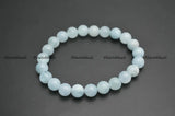 Aquamarine Stone Round Beads Elastic Bracelets Jewelry
