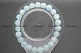 Aquamarine Stone Round Beads Elastic Bracelets Jewelry