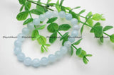 Aquamarine Stone Round Beads Elastic Bracelets Jewelry