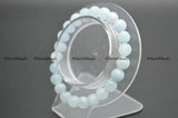 Aquamarine Stone Round Beads Elastic Bracelets Jewelry