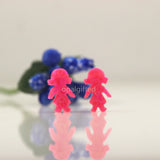 Hot Pink Synthetic Opal Girl Shape Bead with Side Hole for Necklace Making