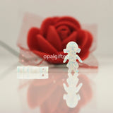 Hot Pink Synthetic Opal Girl Shape Bead with Side Hole for Necklace Making