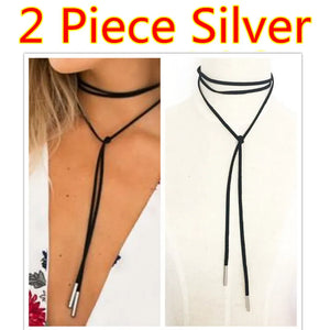 Korea Long Rope Necklace Women Choker Gothic Style Steampunk Collar For Girl