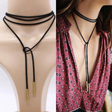 Korea Long Rope Necklace Women Choker Gothic Style Steampunk Collar For Girl