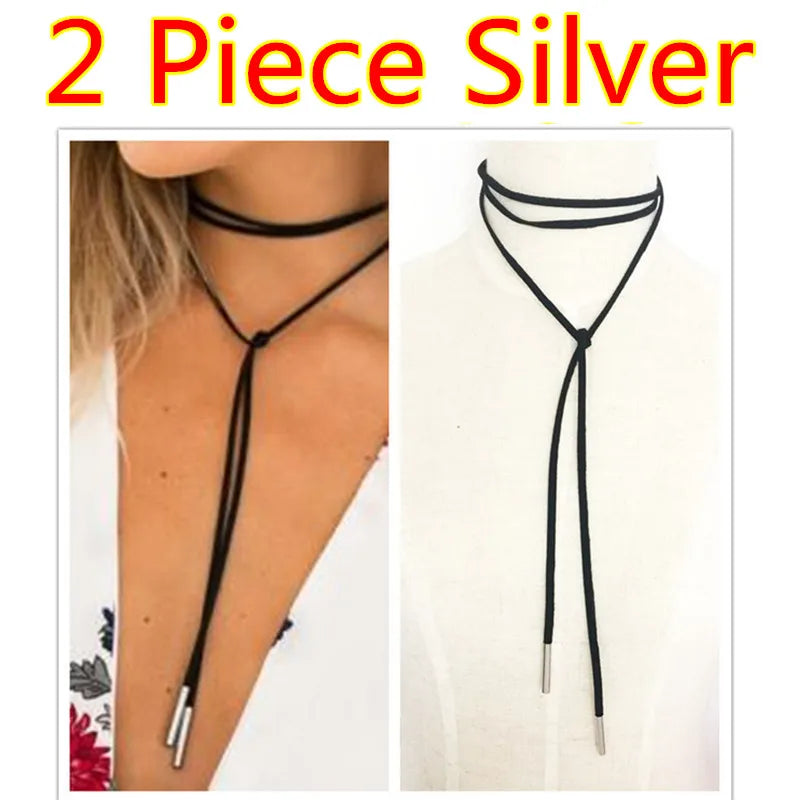 Korea Long Rope Necklace Women Choker Gothic Style Steampunk Collar For Girl