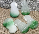 2pc Natural Jade Ice Chalcedony Agate Pendant Buddha Jades Charm + Rope