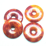 2pc 40mm Round Gem Stone Pendants Donut Shape Jade DIY Jewelry Findings
