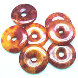 2pc 40mm Round Gem Stone Pendants Donut Shape Jade DIY Jewelry Findings