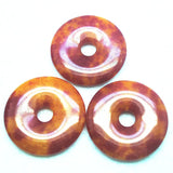 2pc 40mm Round Gem Stone Pendants Donut Shape Jade DIY Jewelry Findings