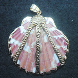 2pc Red Shell Pendant with Natural Freshwater Shell Beads - DIY Jewelry Findings