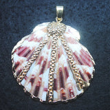 2pc Red Shell Pendant with Natural Freshwater Shell Beads - DIY Jewelry Findings