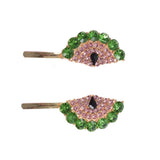 Colorful Crystal Fan Fringe Hairpins Set Geometric Hair Clips