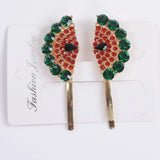 Colorful Crystal Fan Fringe Hairpins Set Geometric Hair Clips