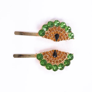 Colorful Crystal Fan Fringe Hairpins Set Geometric Hair Clips