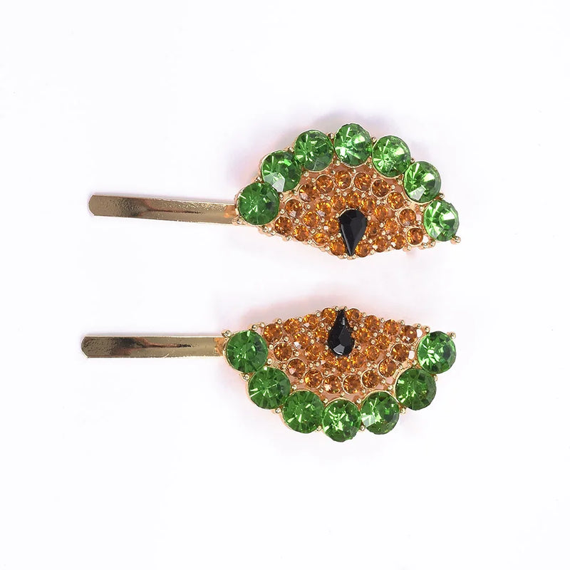 Colorful Crystal Fan Fringe Hairpins Set Geometric Hair Clips