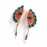 Colorful Crystal Fan Fringe Hairpins Set Geometric Hair Clips