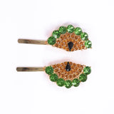 Colorful Crystal Fan Fringe Hairpins Set Geometric Hair Clips