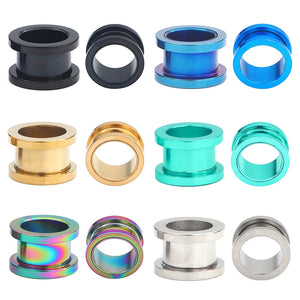 2pcs 1.6-30mm Stainless Steel Ear Plugs & Tunnels Piercing Jewelry