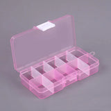 2pcs 10 Slots Plastic Transparent Jewelry Storage Container for Beads Earrings