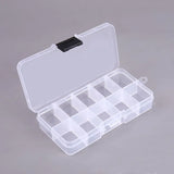 2pcs 10 Slots Plastic Transparent Jewelry Storage Container for Beads Earrings