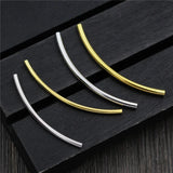 2pcs 925 Sterling Silver Bend Tube Beads 25-35mm DIY Jewelry Findings