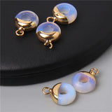 2pcs 10mm Natural Agate Quartz Stone Necklace Earring Pendants