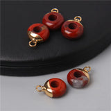 2pcs 10mm Natural Agate Quartz Stone Necklace Earring Pendants