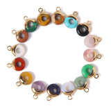 2pcs 10mm Natural Agate Quartz Stone Necklace Earring Pendants