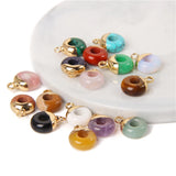 2pcs 10mm Natural Agate Quartz Stone Necklace Earring Pendants