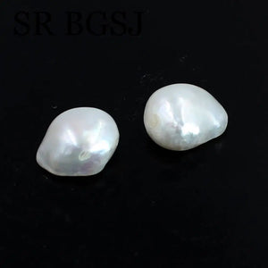 2pcs 12x14mm Freshwater Pearl Beads No Hole for Earrings
