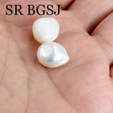 2pcs 12x14mm Freshwater Pearl Beads No Hole for Earrings
