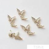2pcs 14K Butterfly Link Hanging DIY Necklace Ear Stud Bracelet Accessories