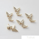 2pcs 14K Butterfly Link Hanging DIY Necklace Ear Stud Bracelet Accessories