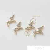 2pcs 14K Butterfly Link Hanging DIY Necklace Ear Stud Bracelet Accessories