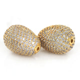 2pcs 14X20.5MM Golden Plated Teardrop Loose Beads for Jewelry Making