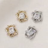 2pcs 14k Copper Zircon Pendant Diy Necklace Earrings Accessories