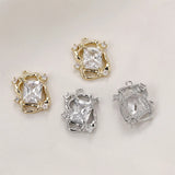 2pcs 14k Copper Zircon Pendant Diy Necklace Earrings Accessories