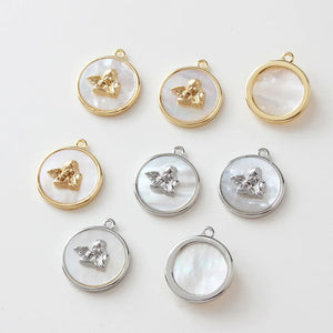2pcs Shell Angel Cupid Pendant Charms for DIY Jewelry Making