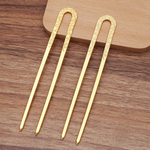 2pcs Flower Hairpins Hair Sticks Clip U-shape Headwear Women's Accessor