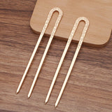 2pcs Flower Hairpins Hair Sticks Clip U-shape Headwear Women's Accessor