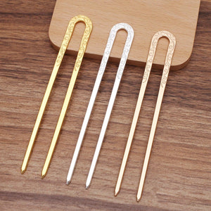 2pcs Flower Hairpins Hair Sticks Clip U-shape Headwear Women's Accessor