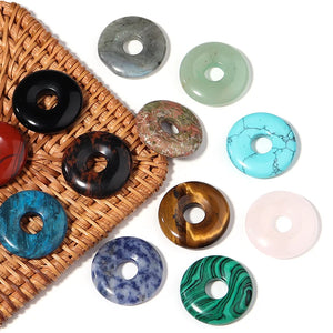 2pcs Natural Stone Safe Buckle Loose Beads for Jewelry Making