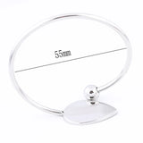 2pcs 18x25mm Teardrop Cabochon Bracelet Bases Stainless Steel Bezel Settings