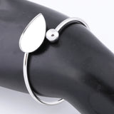 2pcs 18x25mm Teardrop Cabochon Bracelet Bases Stainless Steel Bezel Settings