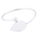 2pcs 18x25mm Teardrop Cabochon Bracelet Bases Stainless Steel Bezel Settings