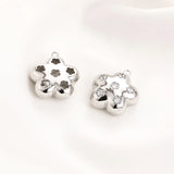 2pcs 19X21MM Flower Zircon Hollow Pendant DIY Jewelry Materials
