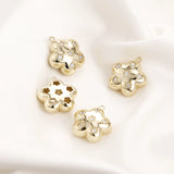 2pcs 19X21MM Flower Zircon Hollow Pendant DIY Jewelry Materials