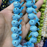 2pcs 19x13mm Dolphin Lampwork Beads For Jewelry Making DIY